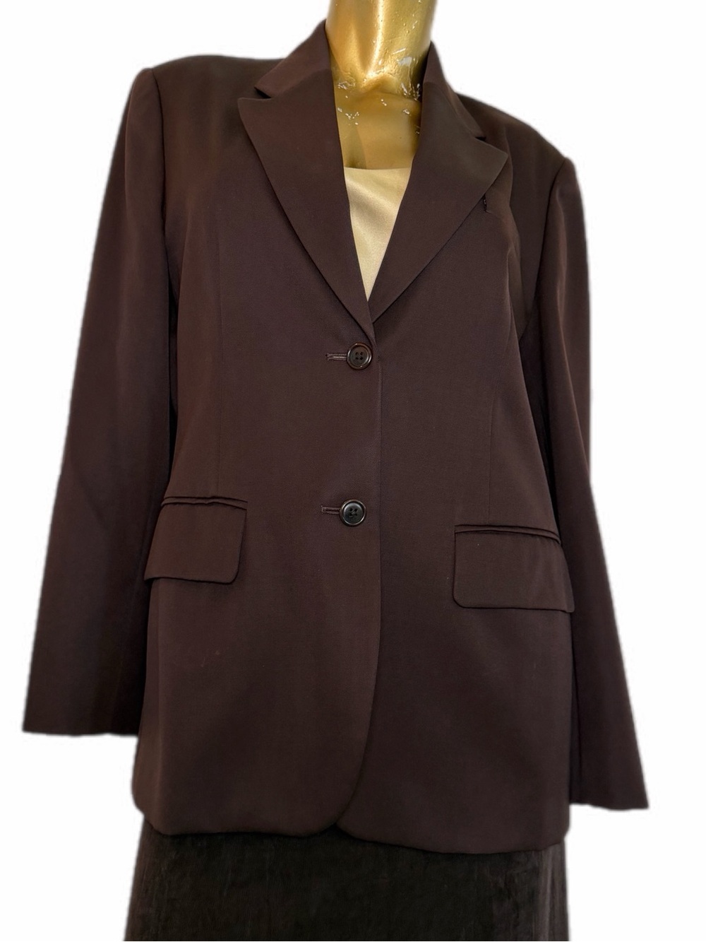Vintage Classiques Entier Chocolate Brown Wool Blazer Made in Japan Women’s M